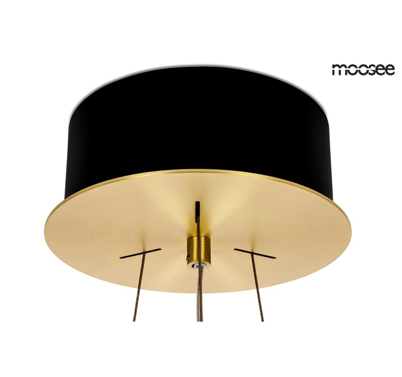 MOOSEE lampa wisząca SATURNUS 47 złota - LED, kryształ, stal szczotkowana