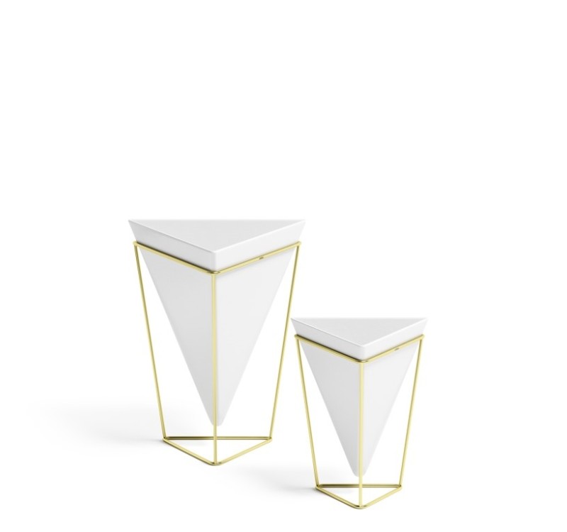 UMBRA zestaw doniczek TRIGG - biały, złoty