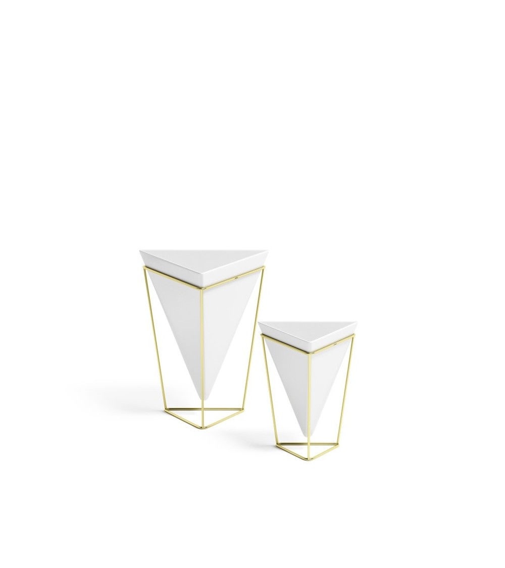 UMBRA zestaw doniczek TRIGG - biały, złoty