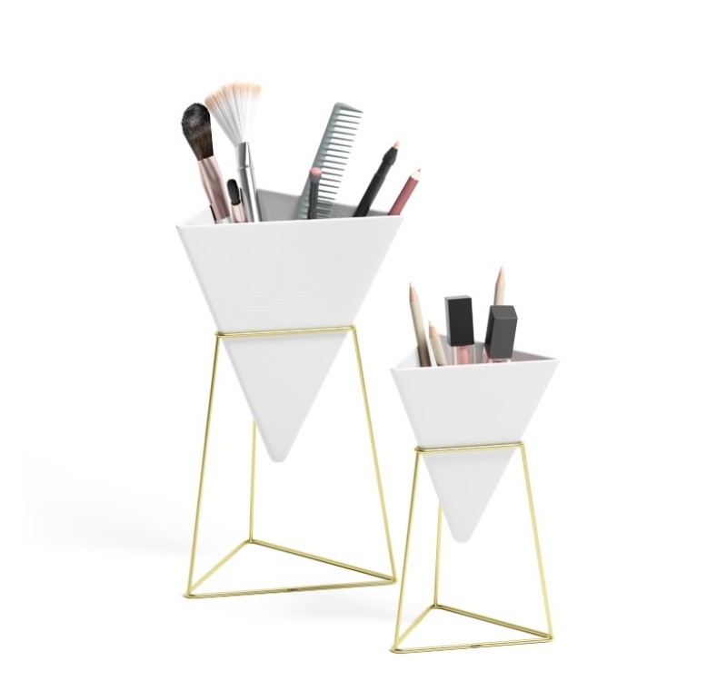 UMBRA zestaw doniczek TRIGG - biały, złoty