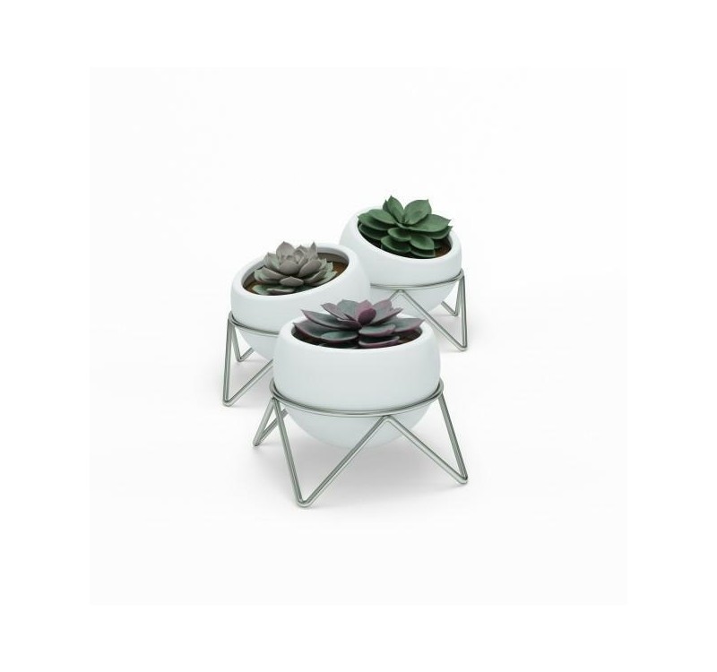 UMBRA doniczki POTSY - biały, srebrny