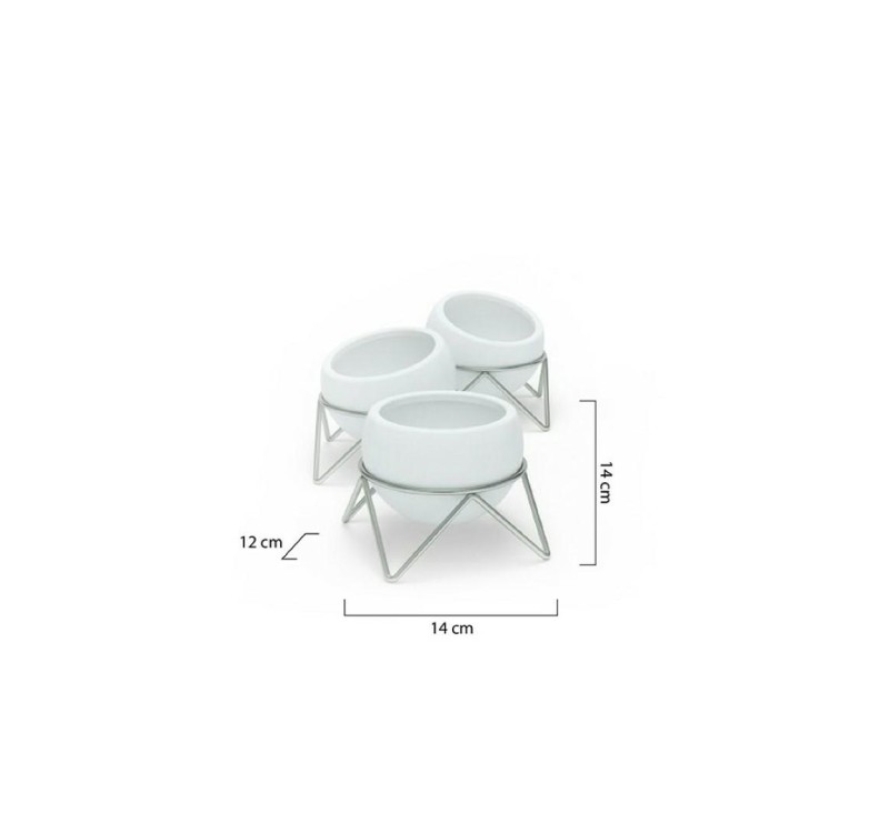 UMBRA doniczki POTSY - biały, srebrny