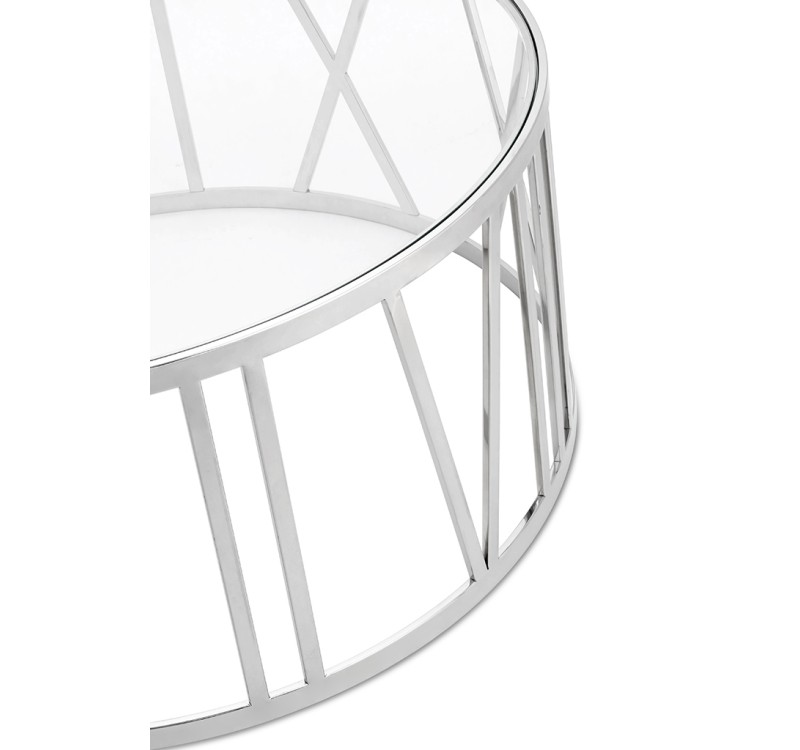 Stolik TIME ROMAN - szło, polerowana stal nierdzewna