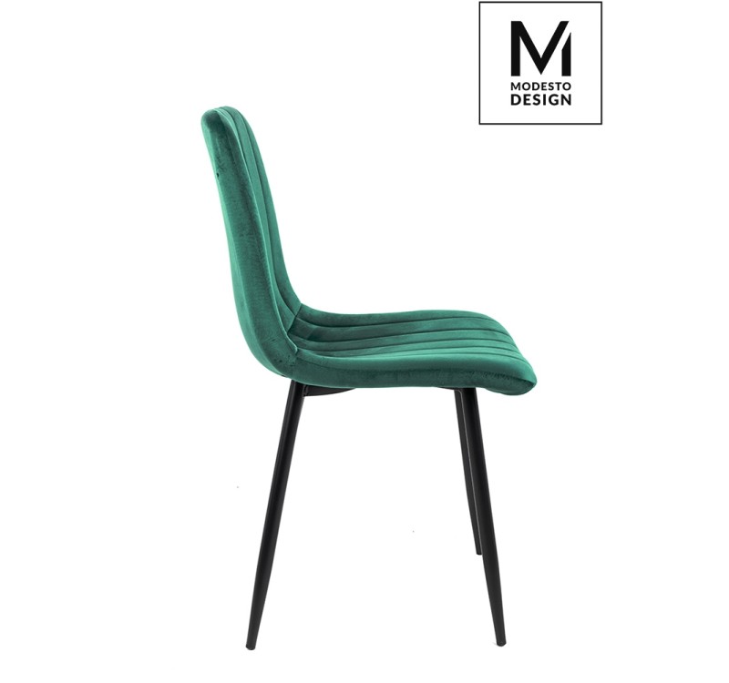 MODESTO krzesło LARA zielone - welur, metal
