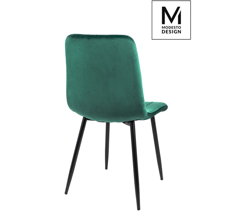 MODESTO krzesło LARA zielone - welur, metal