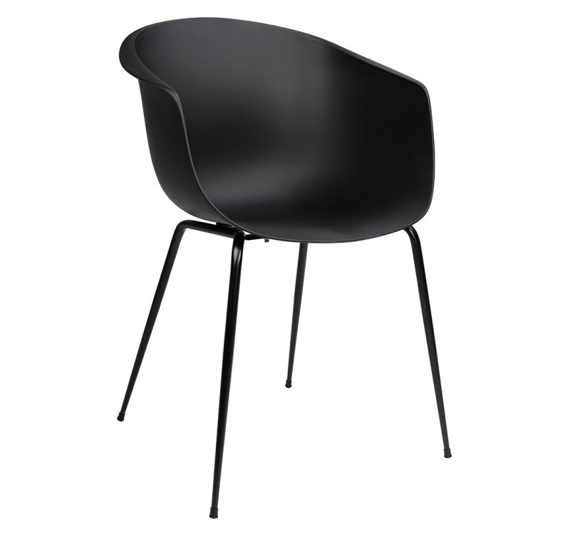 Krzesło RALF czarne - polipropylen, metal