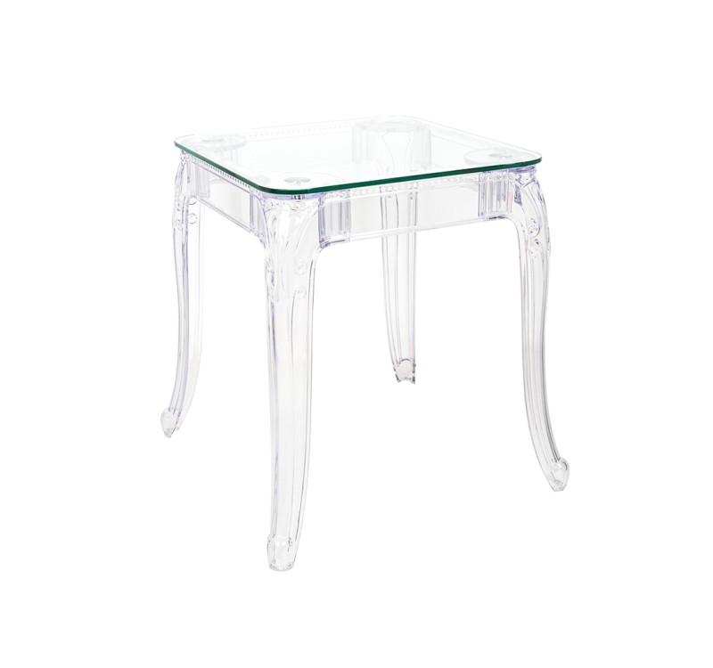 Stół KING 60 transparentny - poliwęglan, szkło hartowane