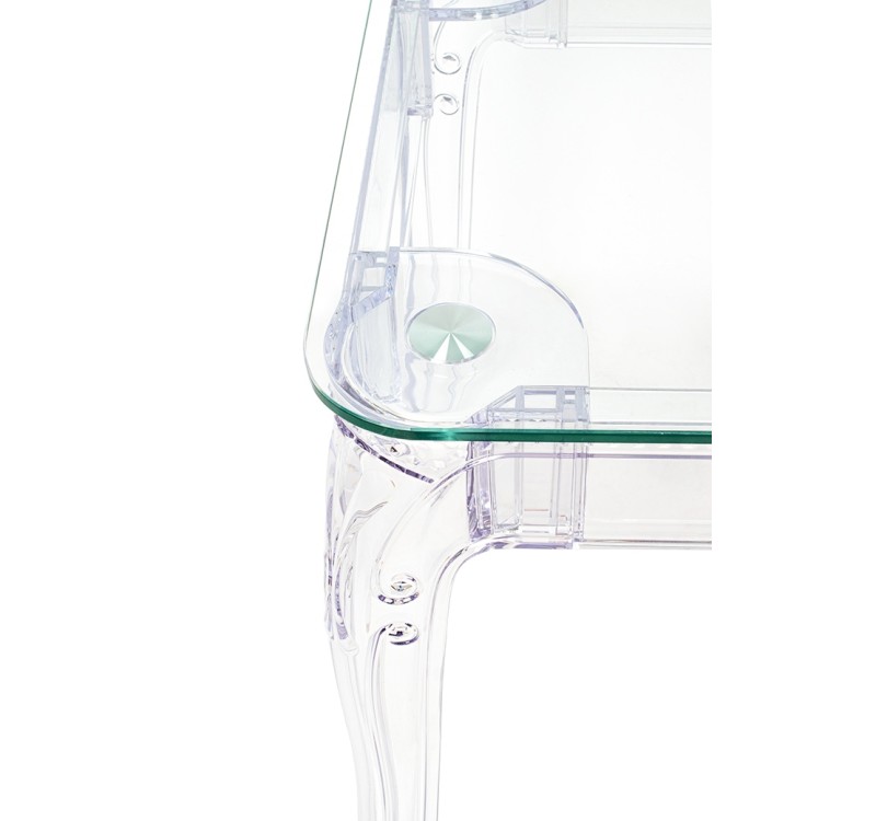 Stół KING 60 transparentny - poliwęglan, szkło hartowane