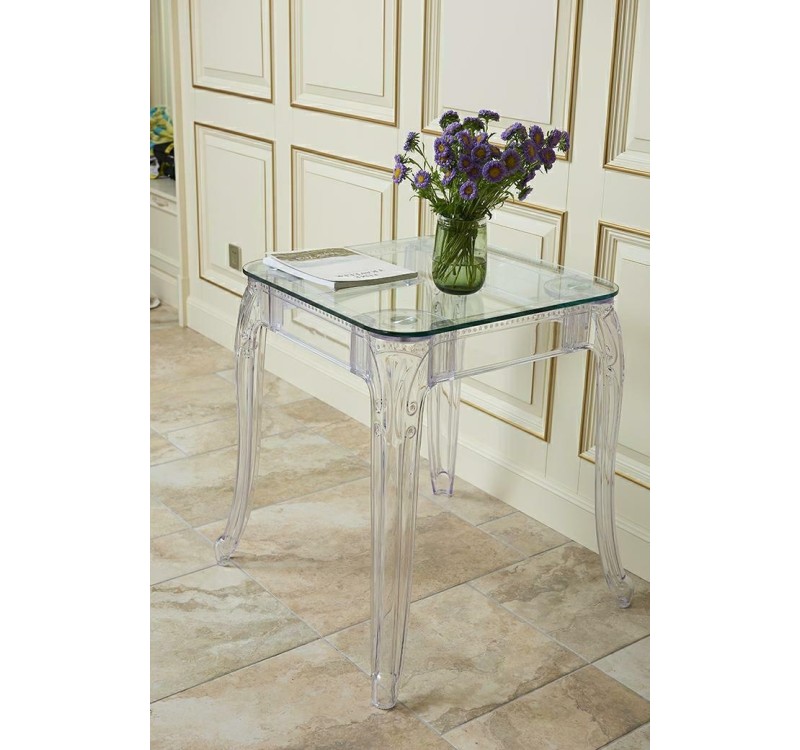 Stół KING 60 transparentny - poliwęglan, szkło hartowane