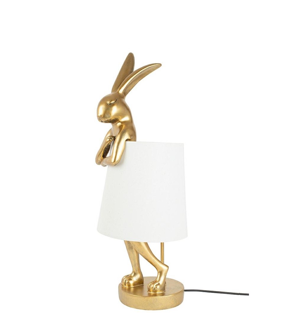 KARE lampa stołowa RABBIT 68 cm  złota / biała
