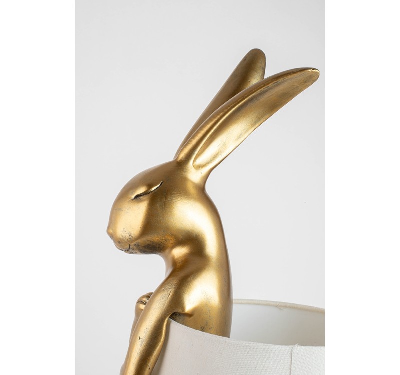 KARE lampa stołowa RABBIT 68 cm  złota / biała