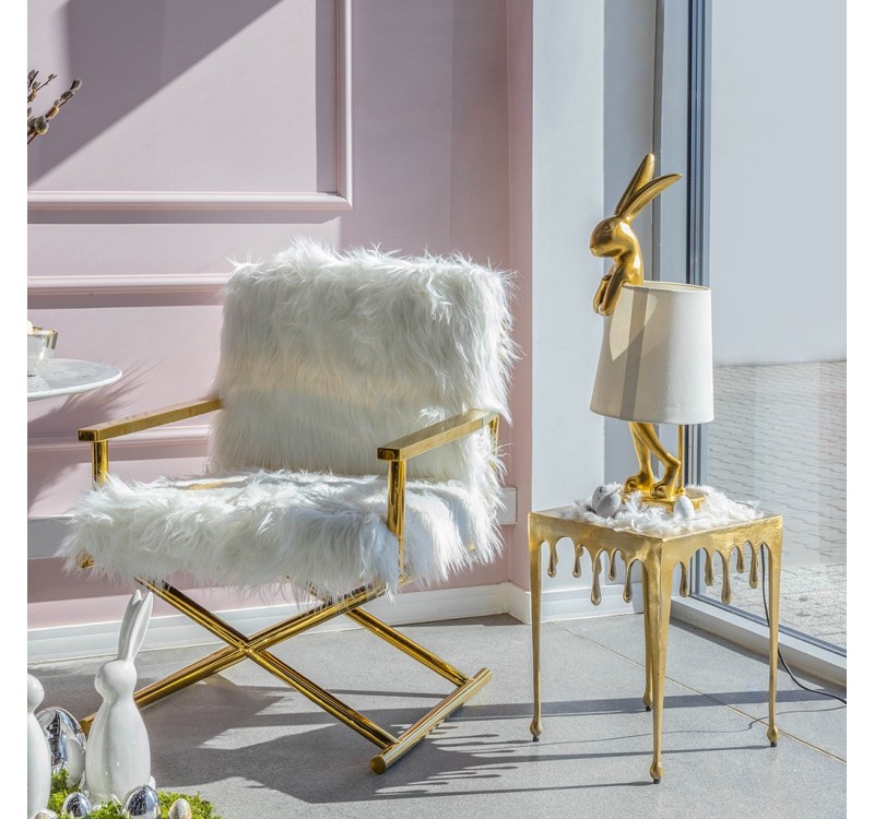 KARE lampa stołowa RABBIT 68 cm  złota / biała