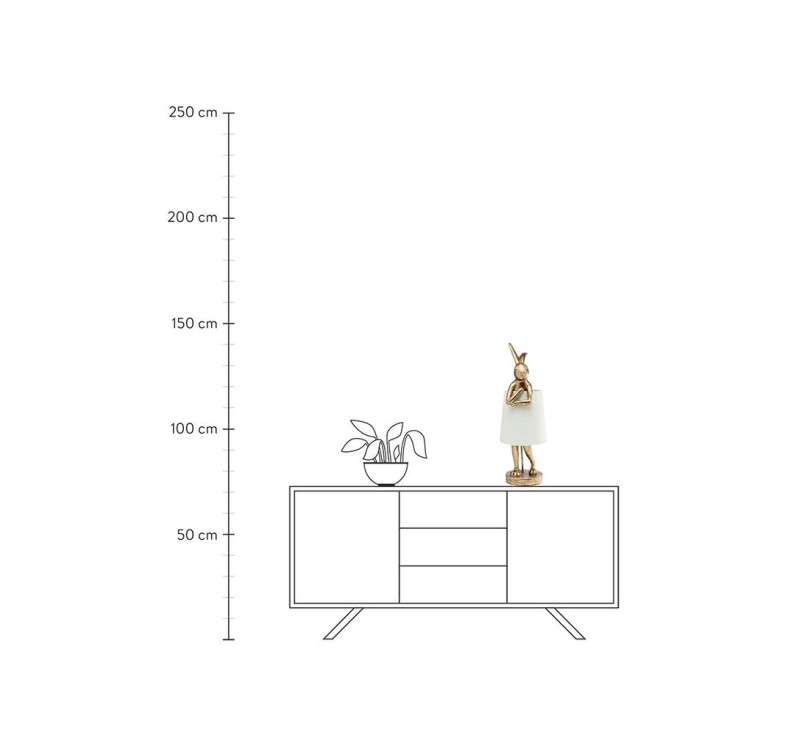 KARE lampa stołowa RABBIT 68 cm  złota / biała