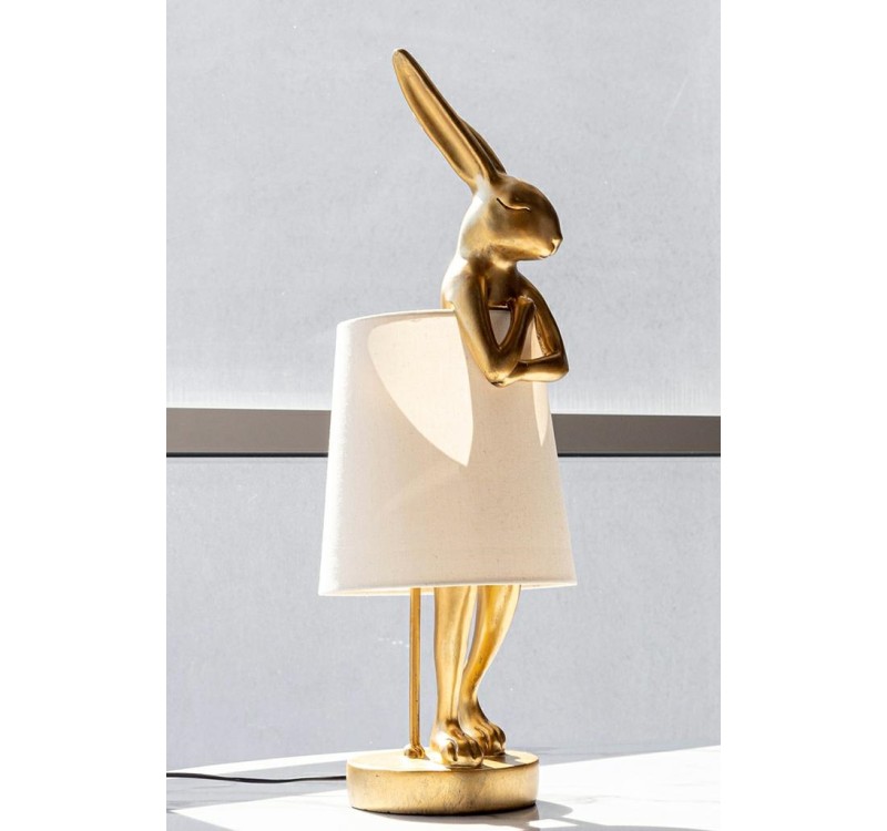 KARE lampa stołowa RABBIT 68 cm  złota / biała
