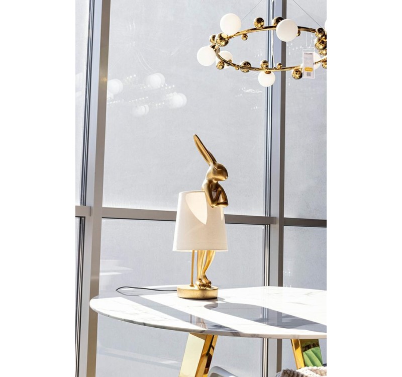 KARE lampa stołowa RABBIT 68 cm  złota / biała