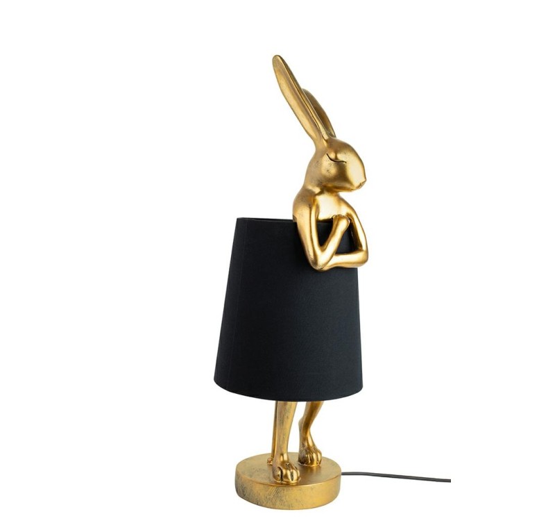 KARE lampa stołowa RABBIT 68 cm  złota / czarna