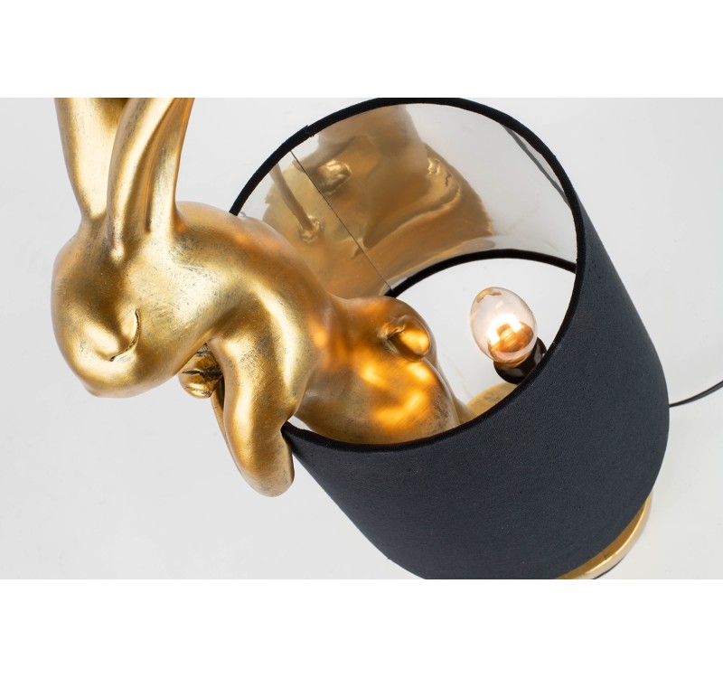 KARE lampa stołowa RABBIT 68 cm  złota / czarna