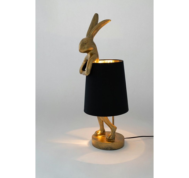 KARE lampa stołowa RABBIT 68 cm  złota / czarna