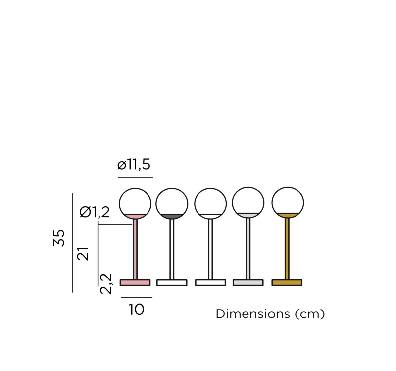 NEW GARDEN lampa stołowa NORAI SLIM 35 BATTERY rose gold
