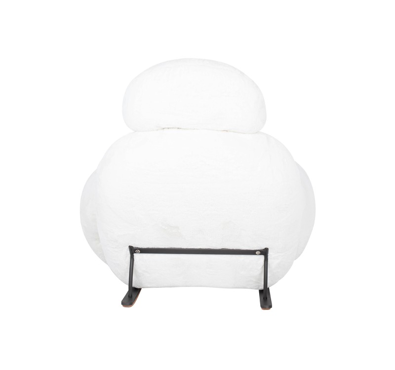 Fotel bujany PLUSH FUR biały