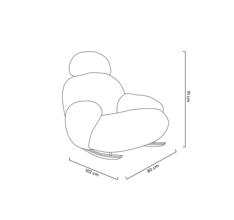 Fotel bujany PLUSH FUR biały