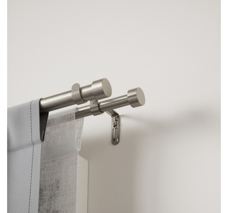 UMBRA podwójny karnisz CAPPA  305 - 457 cm srebrny