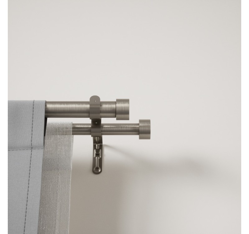 UMBRA podwójny karnisz CAPPA  305 - 457 cm srebrny