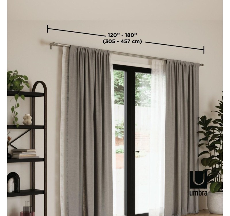 UMBRA podwójny karnisz CAPPA  305 - 457 cm srebrny