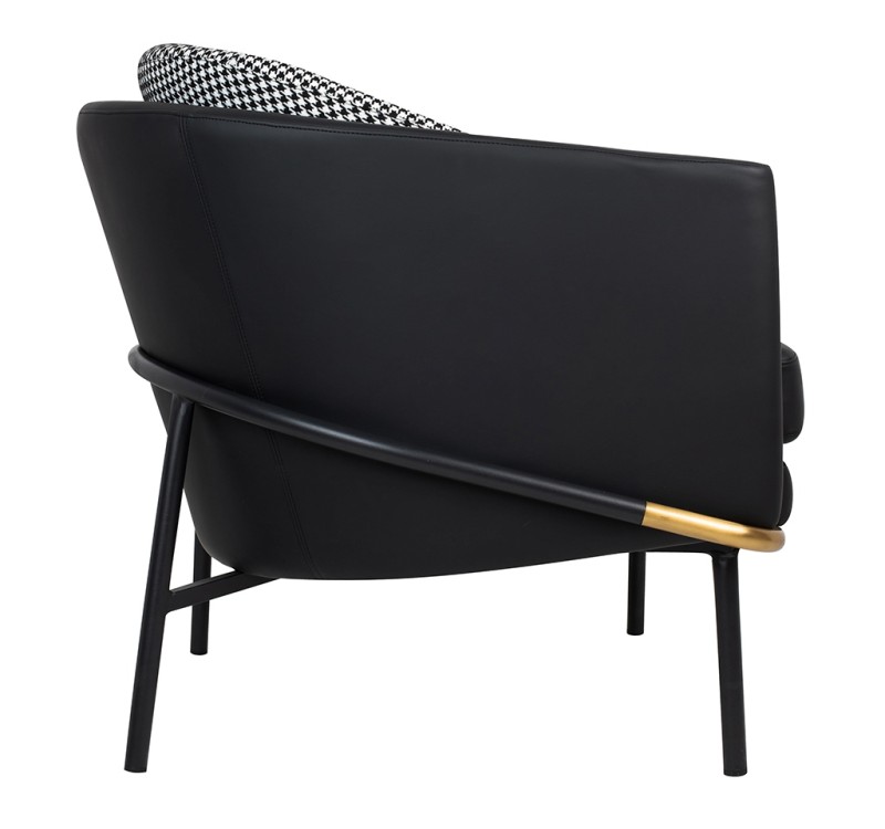 Fotel GUBI czarny PU / pepitka