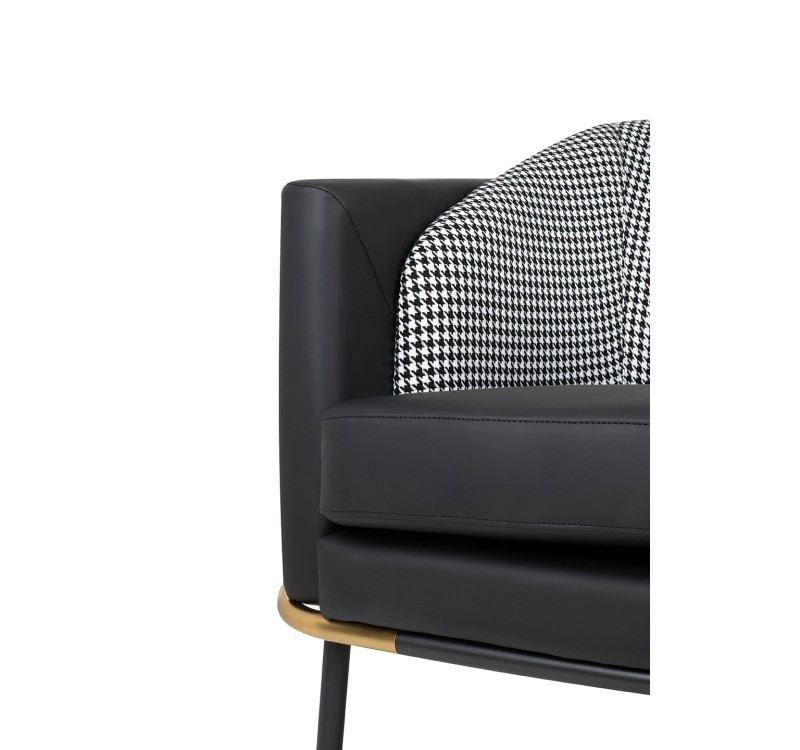 Fotel GUBI czarny PU / pepitka