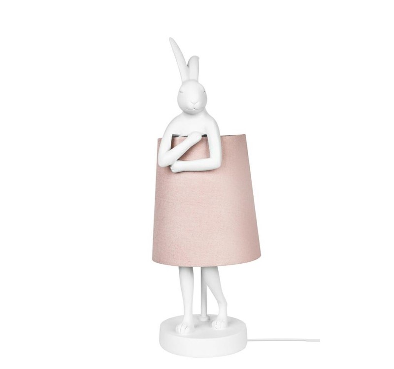 KARE lampa stołowa RABBIT 68 cm biała  / róźowa