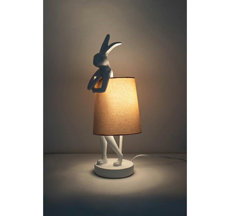 KARE lampa stołowa RABBIT 68 cm biała  / róźowa