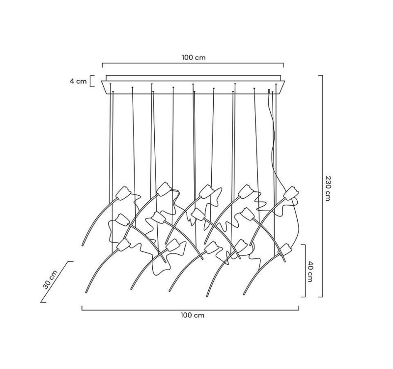 MOOSEE lampa wisząca TULIPPE 14 LINE  złota