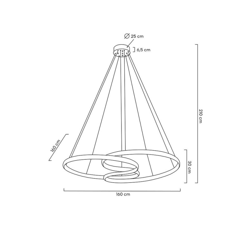 MOOSEE lampa wisząca WAVE 160A chrom