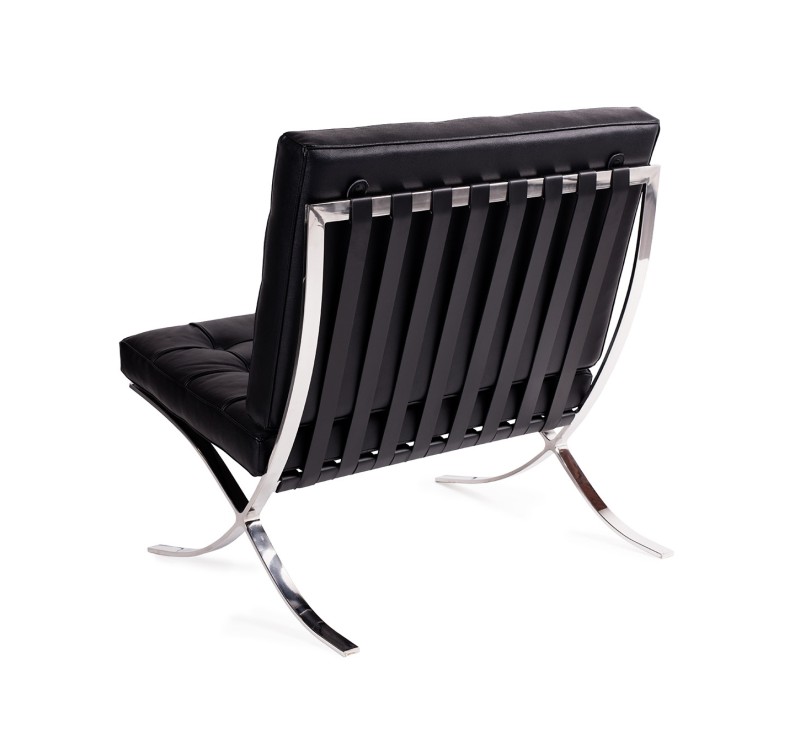 Fotel BARCELON PRESTIGE PLUS czarny - włoska selekcjonowana skóra naturalna, stal