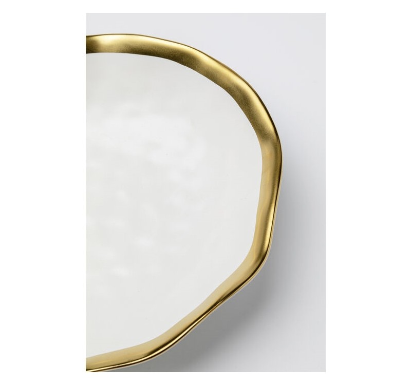 KARE komplet 4 talerzy głębokich BELL 20  cm biało-złoty