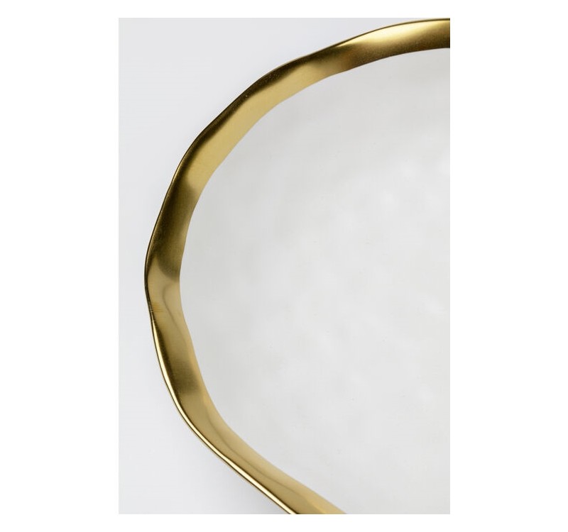 KARE komplet 4 talerzy głębokich BELL 20  cm biało-złoty