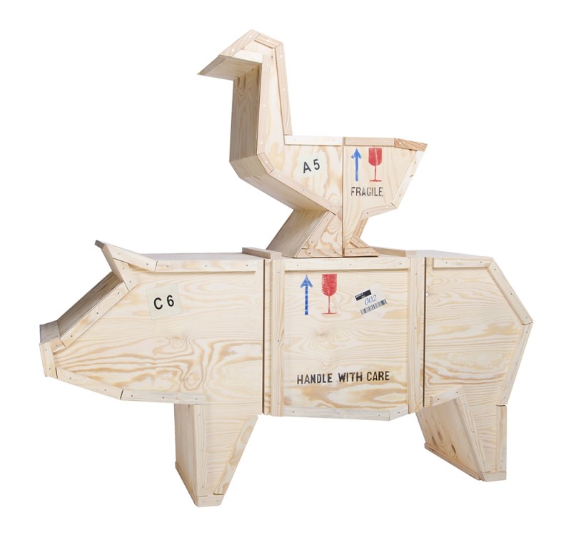 Szafka ŚWINIA - drewno sklejka