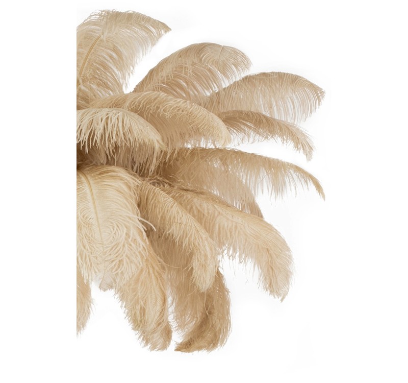 MOOSEE lampa podłogowa TIFFANY 175        beżowa mosiądz / naturalne pióra