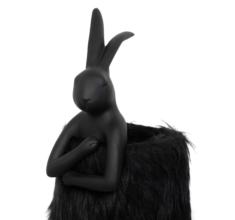 KARE lampa stołowa RABBIT FUR 50 cm       czarna / złota