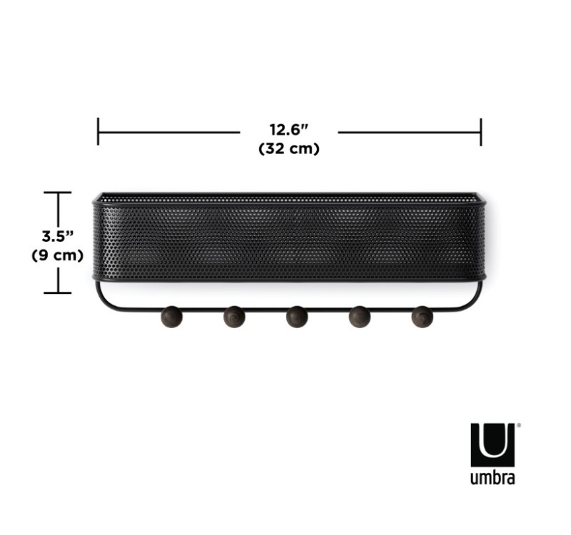 UMBRA wieszak z organizerem ESTIQUE czarny