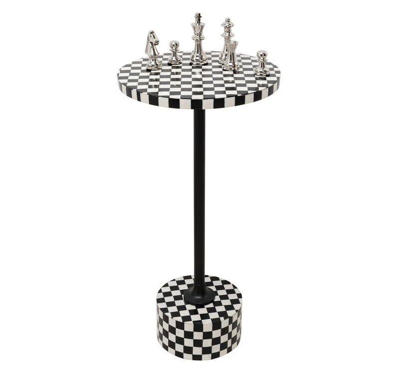 KARE stolik DOMERO CHESS 25 biało-czarny