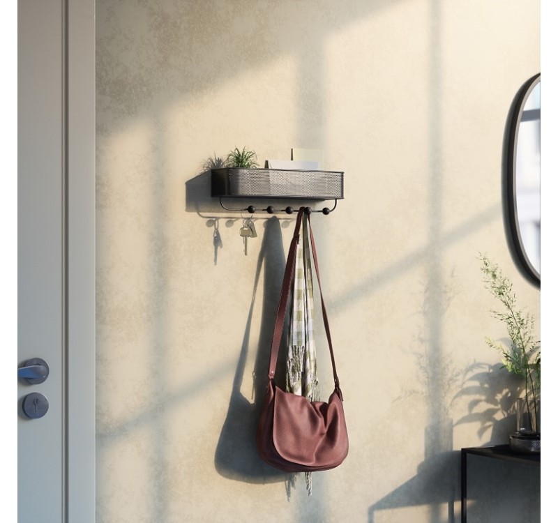 UMBRA wieszak z organizerem ESTIQUE czarny