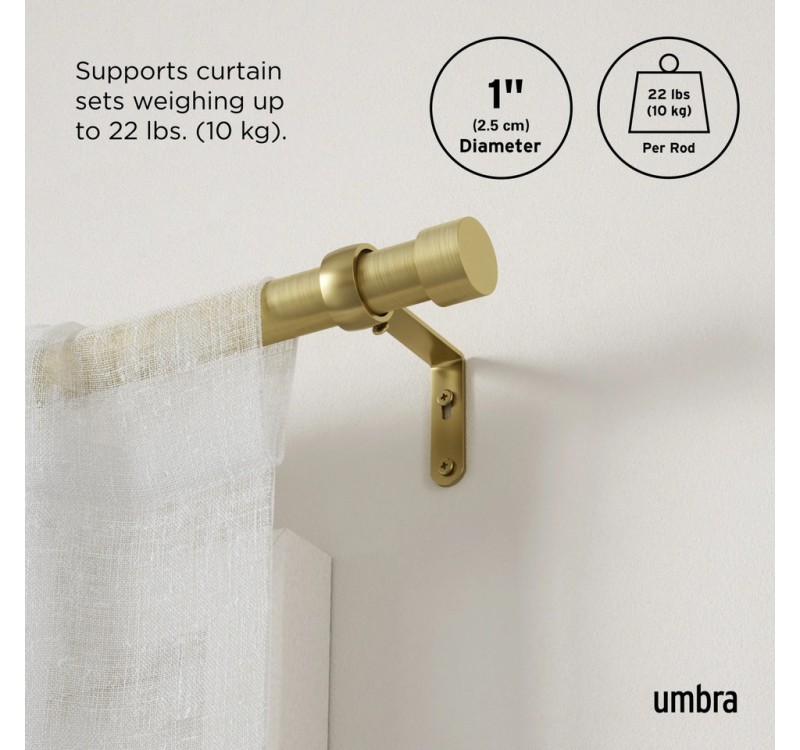 UMBRA pojedynczy karnisz CAPPA 305 - 457  cm złoty