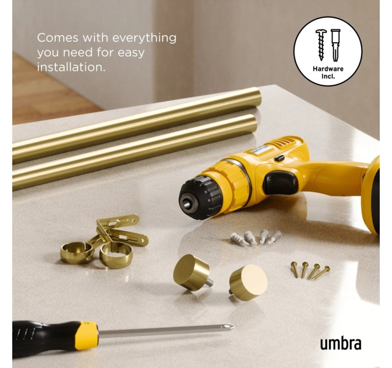 UMBRA pojedynczy karnisz CAPPA 305 - 457  cm złoty