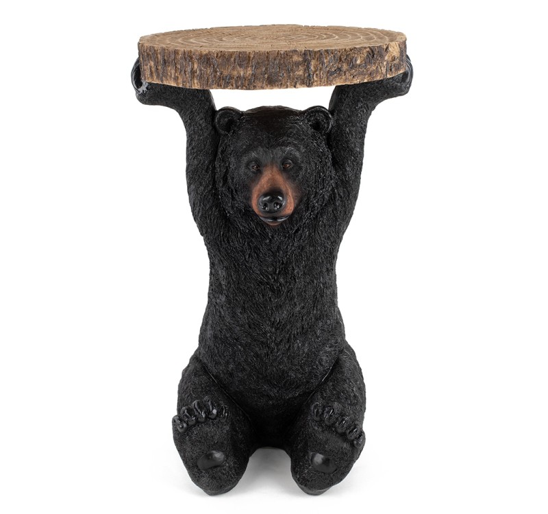 KARE stolik BEAR 53x33 cm drewniany / czarny