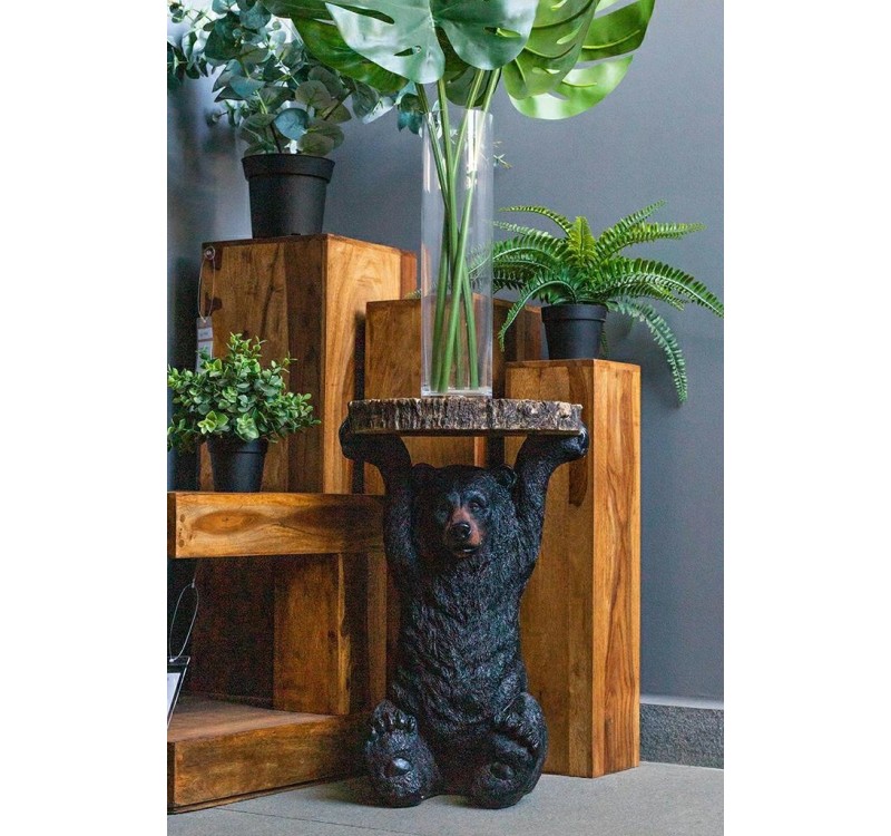 KARE stolik BEAR 53x33 cm drewniany / czarny