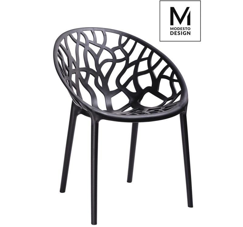 MODESTO krzesło KORAL czarne - polipropylen
