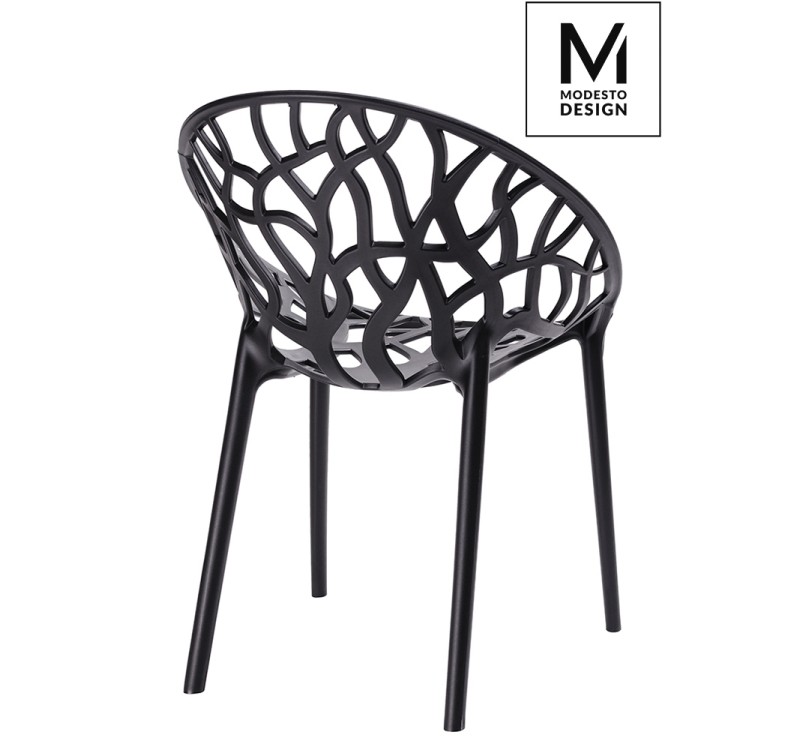 MODESTO krzesło KORAL czarne - polipropylen