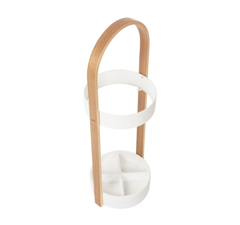 UMBRA stojak na parasolki BELLWOOD biało naturalny